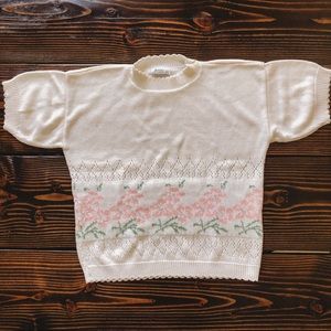 JESSICA SCOTT VINTAGE ROSE SWEATER SHIRT SZ S/M